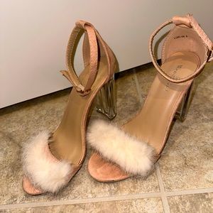 Pink puffy high heels Barbie look sexy cute size 8